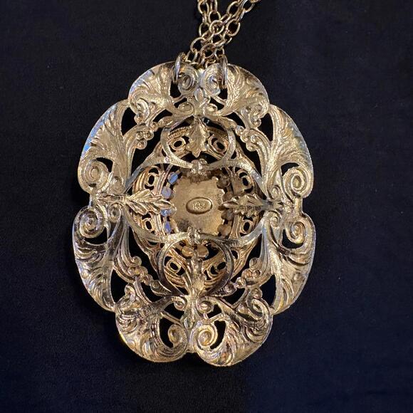 Vintage Hobe Double Strands Gold Tone Bohemian Statement Beaded Chain Necklace - Picture 8 of 9